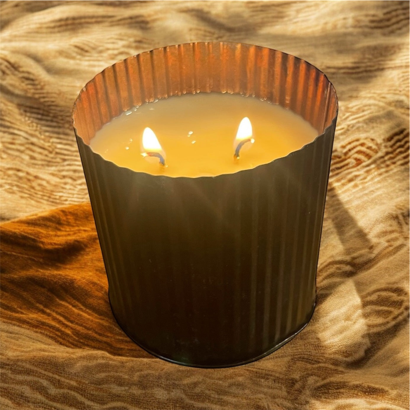 Corrugated Metal Lavender Soy Candle